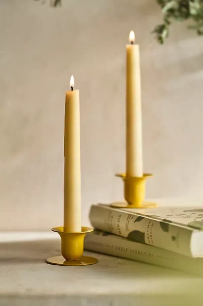 Terrain Kunst Bell Taper Holders, Set Of 2 In Yellow