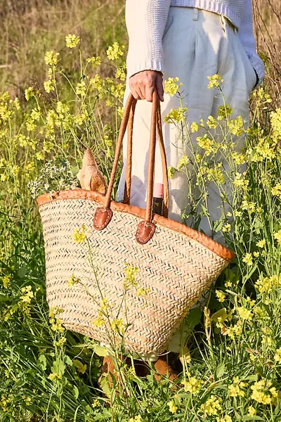 Terrain Leather Handle Market Tote Bag In Multicolor