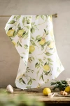 Terrain Lemons Linen Dish Towel In Green
