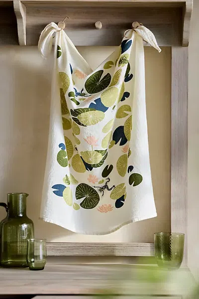 Terrain Lily Pond Dish Towel In Multi