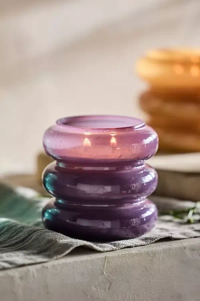 Terrain Linnea Milky Glass Rings Candle In Purple