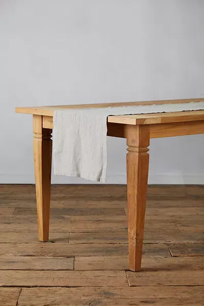 Terrain Lithuanian Linen Table Runner In Gray