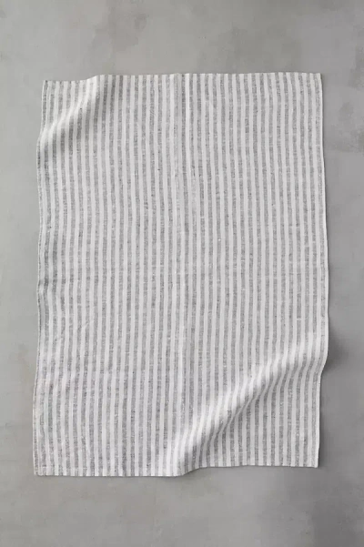 Terrain Lithuanian Dish Towel, Thin Stripe In White