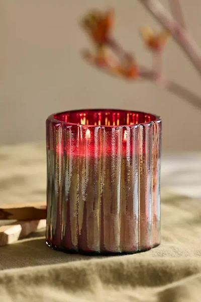 Terrain Luster Scalloped Glass Candle In Red
