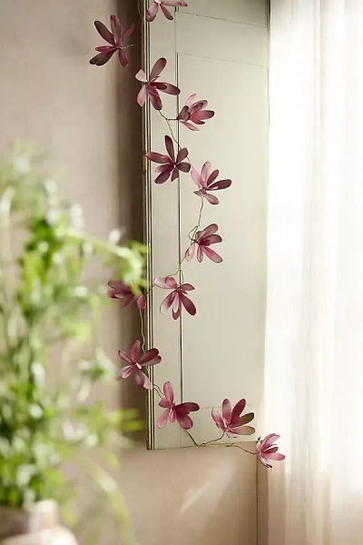 Terrain Magnolia Flower Iron Garland In Burgundy