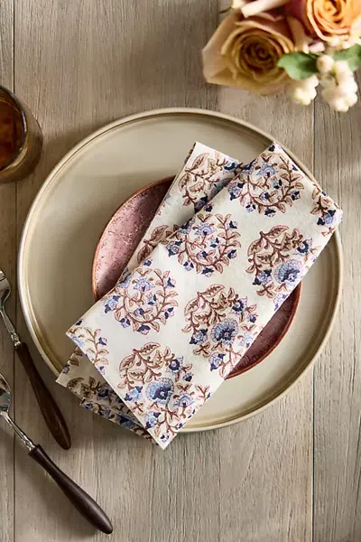 Terrain Mallika Cotton Napkins, Set Of 4 Blue In Multi