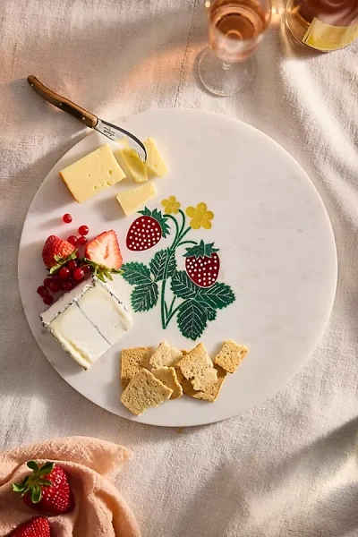 Terrain Marble Icon Cheese Board, Strawberry In Multi