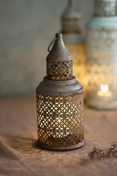 Terrain Marrakesh Iron Lantern In Gray
