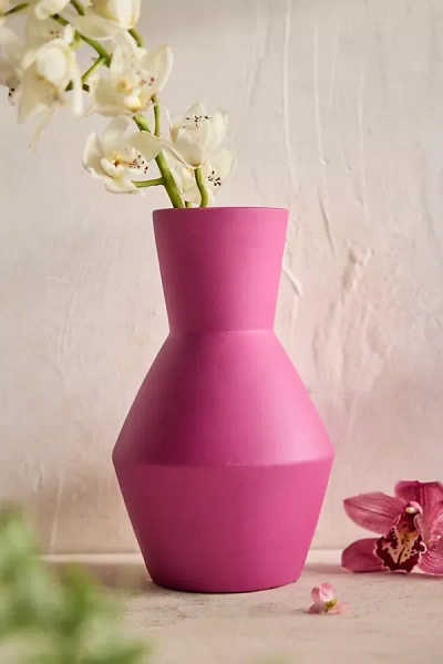 Terrain Matte Ceramic Vase In Pink