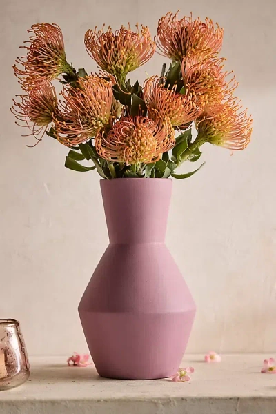 Terrain Matte Ceramic Vase In Pink