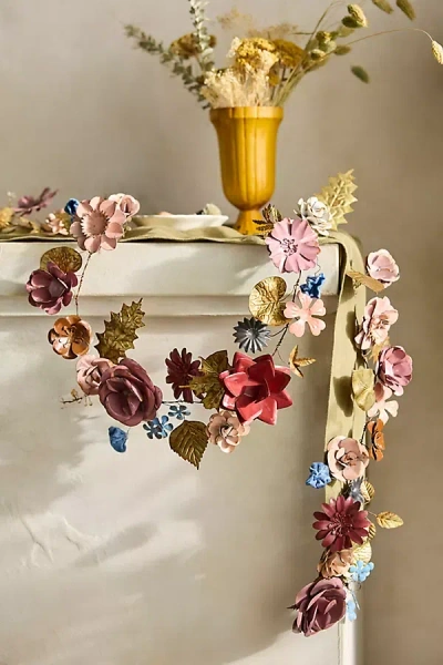Terrain Mauve Florals Velvet + Iron Garland In Multi