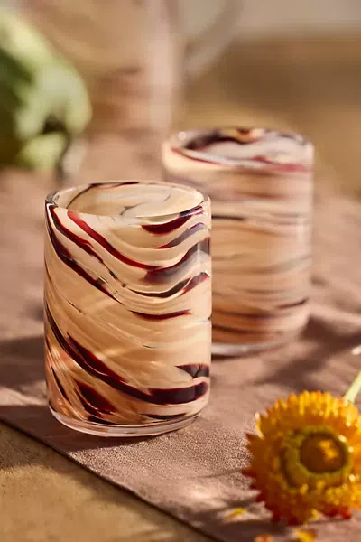 Terrain Mauve Swirl Glass Tumblers, Set Of 2 In Brown