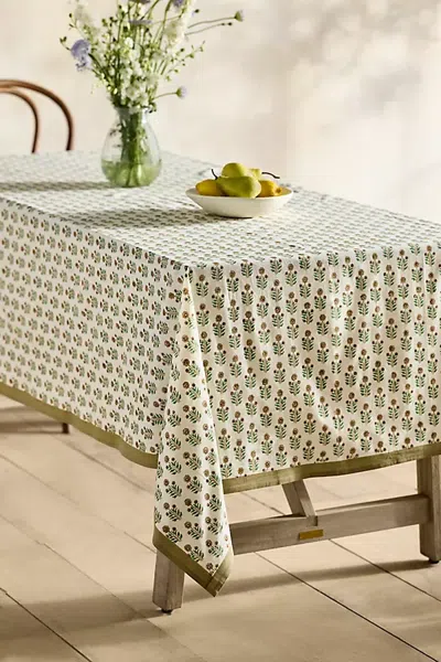 Terrain Maya Cotton Tablecloth In Green