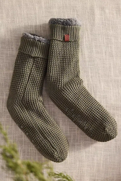 Terrain Men's Cozy Waffle Lined Socks In Green