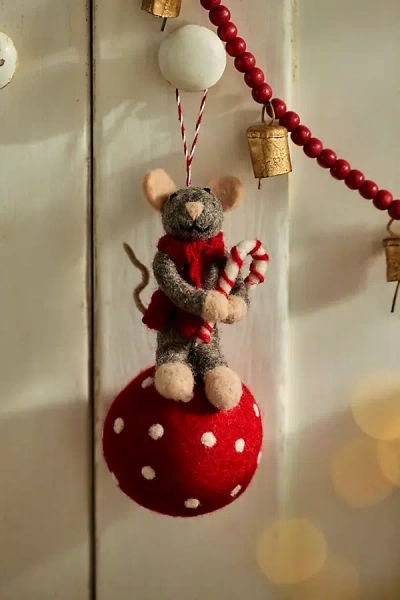 Terrain Merry Mouse Felt Critter Ornament In Multi