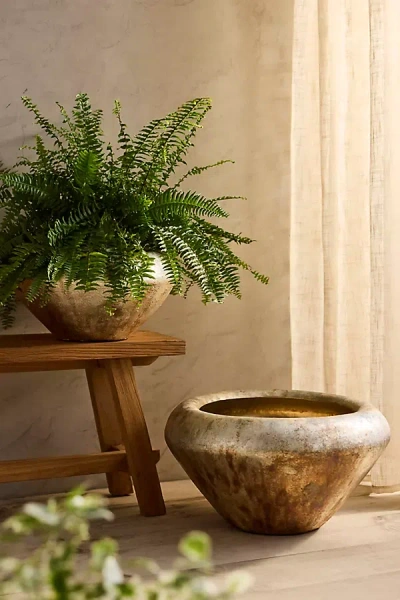 Terrain Metallic Low Taper Planter