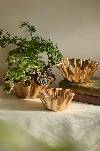 Terrain Metallic Ruffle Handkerchief Planter In Multi
