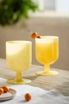 Terrain Milky Footed Glasses, Set Of 2 In Yellow
