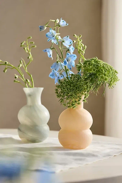 Terrain Milky Swirl Glass Bud Vase, Bubble In Multi