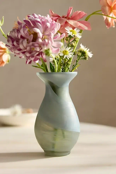 Terrain Milky Swirl Glass Bud Vase, Flare Neck In Multi