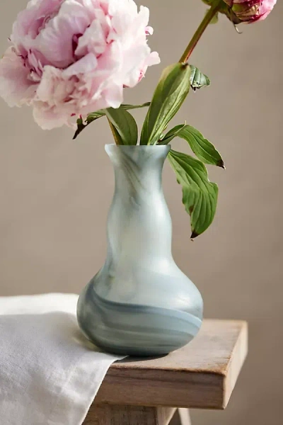 Terrain Milky Swirl Glass Bud Vase, Long Neck