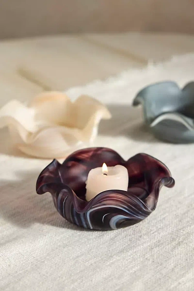 Terrain Milky Swirl Glass Votive Holder In Multi