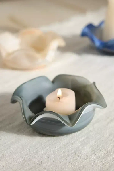 Terrain Milky Swirl Glass Votive Holder In Multi