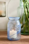 Terrain Mini Recycled Glass Hanging Lantern In Blue