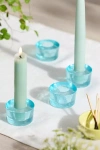 Terrain Minimalist Glass Taper Holders, Set Of 4 In Blue
