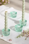 Terrain Minimalist Glass Taper Holders, Set Of 4 In Green