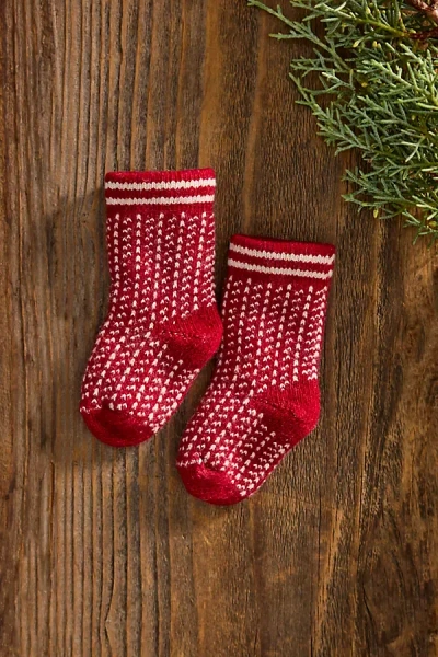 Terrain Nordic Wool Baby Socks In Red
