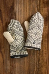 Terrain Nordic Wool Mittens, Grey + White In Neutral