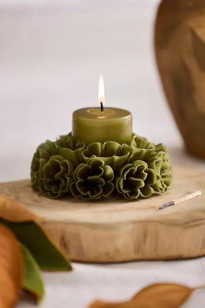 Terrain Oaxacan Floral Marigold Candle In Green