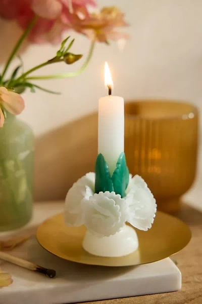 Terrain Oaxacan Floral Taper Candle, Mini Green + White