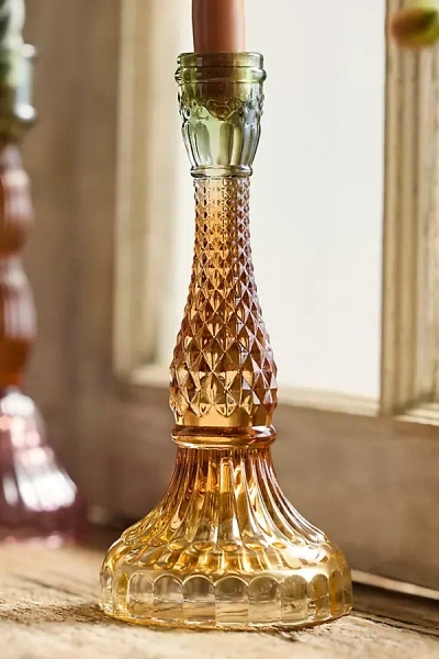 Terrain Ombre Pressed Glass Taper Holder, Medium In Multicolor
