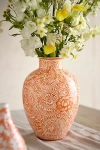 Terrain Orange Scrollwork Chinoiserie Vase