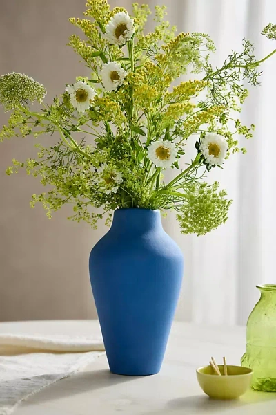 Terrain Organic Ceramic Vase, Mini Indigo In Blue
