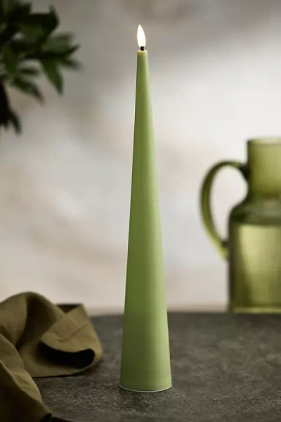 Terrain Outdoor Flameless Taper Candle In Green