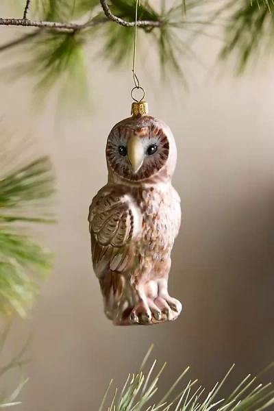 Terrain Owl Glass Ornament