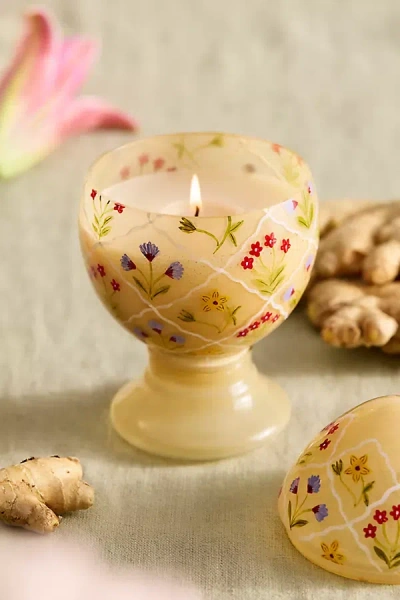 Terrain Painted Floral Egg Candle In Multi