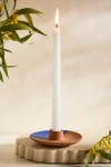 Terrain Painted Terracotta Taper Holder In Blue