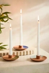 Terrain Painted Terracotta Taper Holder In Blue