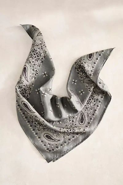 Terrain Paisley Silk Bandana In Grey