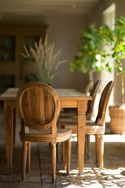 Terrain Palladio Oval Back Reclaimed Teak Side Chairs, Set Of 2