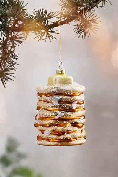 Terrain Pancake Stack Glass Ornament In Gold