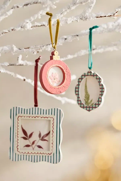 Terrain Paper Mache Frame Ornaments, Set Of 3 In Multicolor