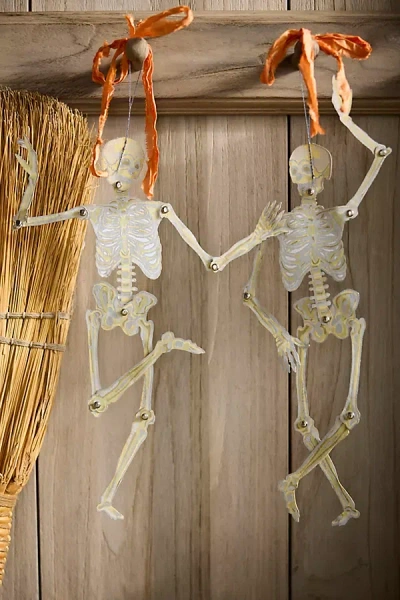 Terrain Paper Skeleton Ornaments, Set Of 2