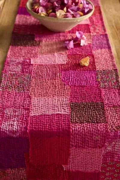 Terrain Patchwork Runner In Pink