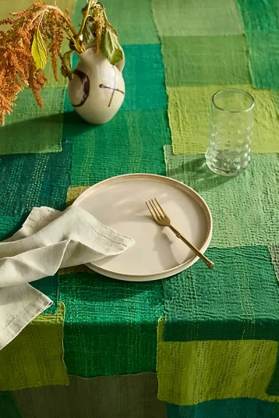 Terrain Patchwork Tablecloth, Green