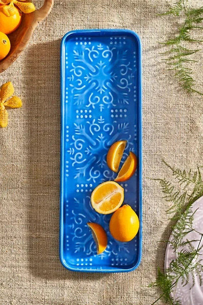 Terrain Patterned Enamel Rectangle Tray